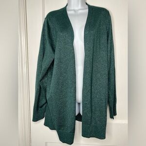 LANE BRYANT NWT Elegant Green SparkleWomen's Open Front Sweater
